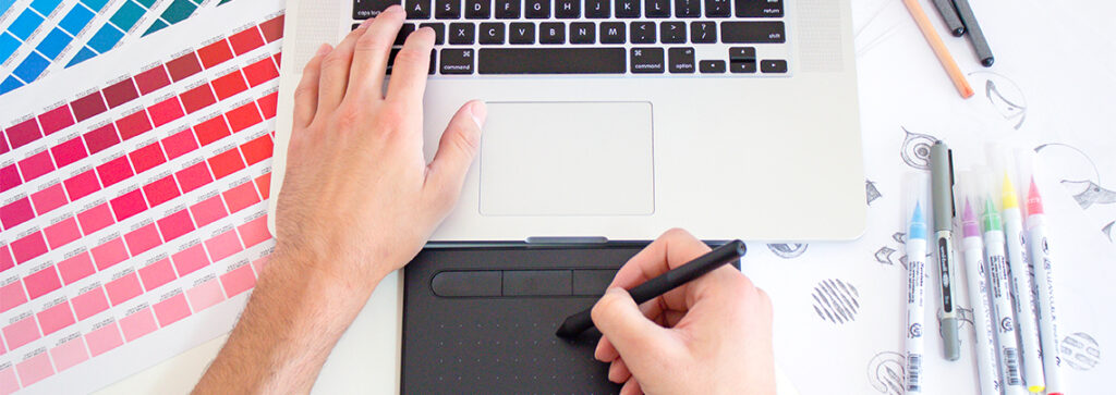 promote graphic design services with custom stickers