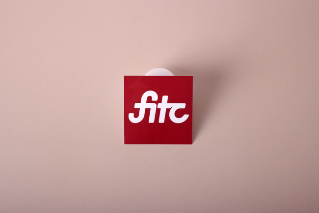 fitc red square die cut stickers