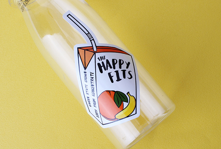 the happy fits bumper stickers