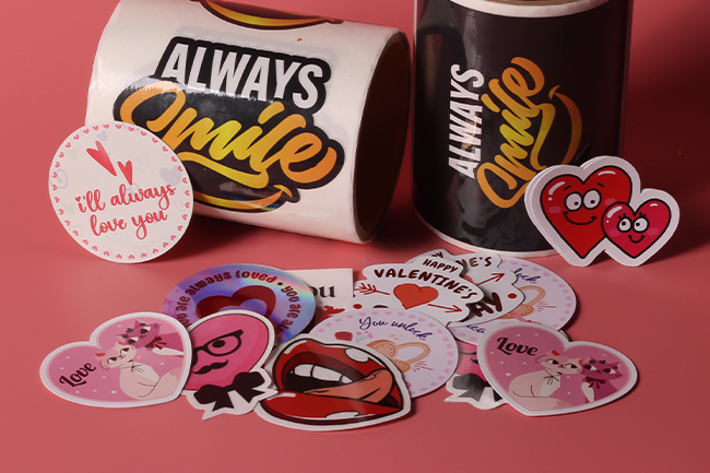 Valentine's DIY gifts roll stickers and bumper stickers