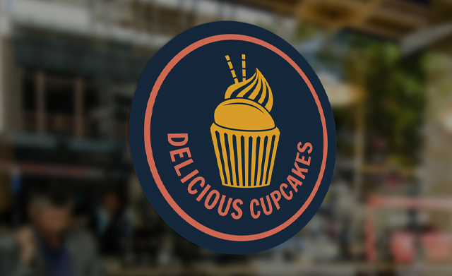 delicious cupcakes logo window decals outdoor