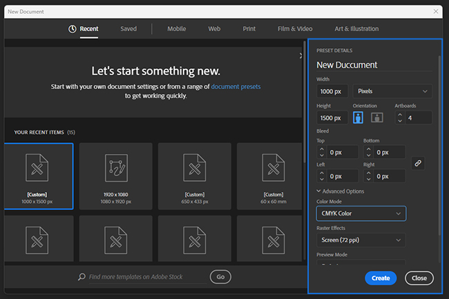 Illustrator first step guide screenshot.