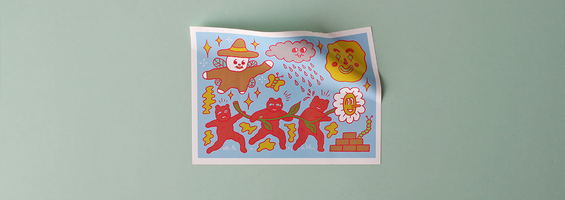 Rainy abstract sticker.