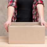 Opening kraft box.