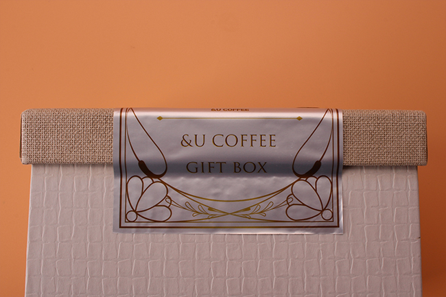 &U Coffee Gift box seal sticker.