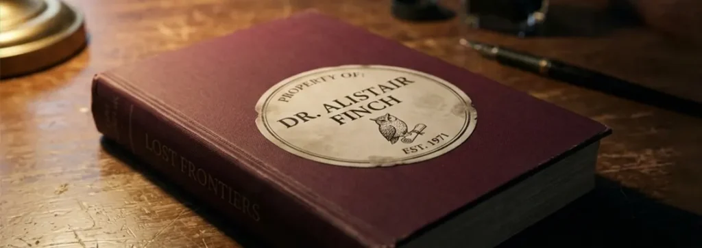 A property label on a vintage book, showing a common reason to remove stickers from books.