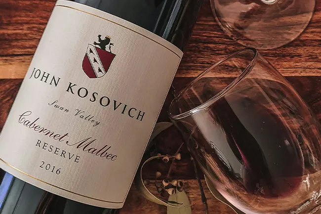 Embossed texture and layered details on a modern spirit label design.